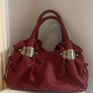 Elegant Red Leather Shoulder Bag